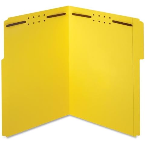 Globe-Weis/Pendaflex Fastener Folders, 1/3 Cut, Reinforced Tab, 2 Fasteners, Letter Size, Yellow, 50 Folders Per Box (22940) Cover