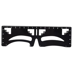 Eyebrow Designer Measurement Tool Eyebrow Templates for Women Eyebrow Mapping Makeup Ruler Eyebrow Stencils Measure Eyebrows Shaper Kit Makeup Assist Device Stainless Steel Black