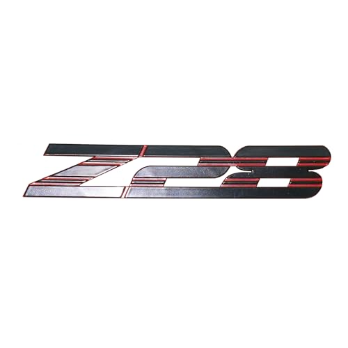 Image of 1Pc 1993-2002 Camaro Front Fender Z28 Emblem 3D Badge Nameplate Letter Sticker 10139552 Replacement for Z28 (Black Red)