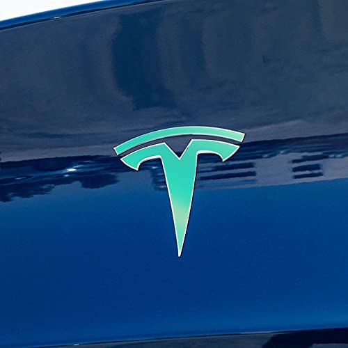 Image of IPG Compatible with Model Y Decal (8 Logo Set) Stickers Set Personalize Your Vehicle (Blue Coral)