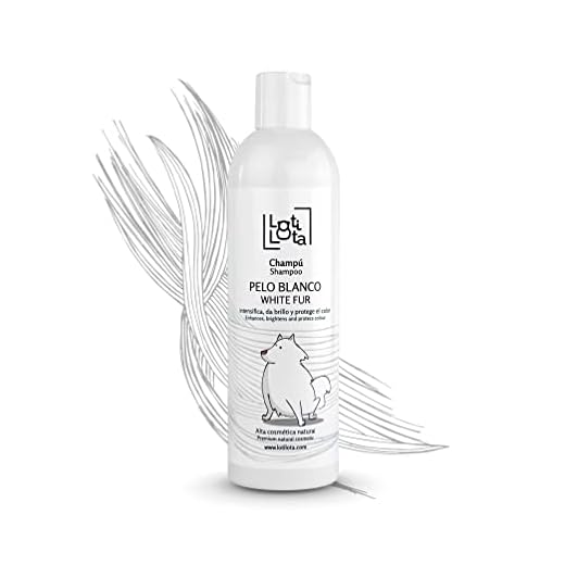 LOTI LOTA Champú Perros Pelo Blanco 500 ml - Intensificador del Color - Brillo y Limpieza - pH Adaptado - Apto Uso frecuente