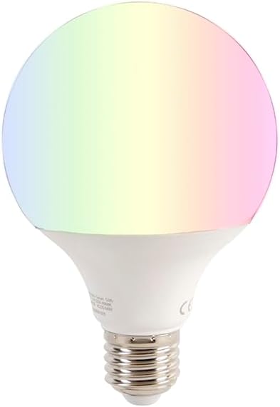 LUEDD Smart G95 E27 LED Lamp displaying various colors