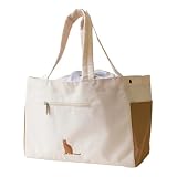 [Elegante] 公式 レジカゴバッグ 猫 エコバッグ レジカゴ対応 保冷 自立 買い物かごバッグ かわいい ネコ ねこ 肉球 足跡 折りたたみ 洗える 大容量 軽量 カゴ型 巾着 自立 ライトベージュ