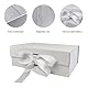 VELLUSTRA Geschenkboxen, Faltbare Geschenkschachtel mit Deckel, Geschenkverpackung Box mit Band, Wiederverwendbare Geschenkbox, Geeignet für Valentinstags Geschenke Machen (Weiß)