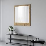Dmora Spiegel Ulster 78 x 76 cm braun Eiche Knoten Form rechteckig zum Aufhängen Material Glasstruktur