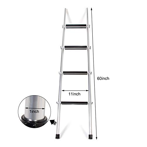 KUAFU 60'' Aluminum Bunk Ladder W/Hook and Rubber Foot Pads