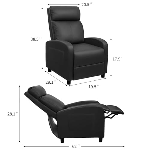 Image of Devoko Massage Recliner Chair Reclining Sofa Pu Leather Living Room Chair