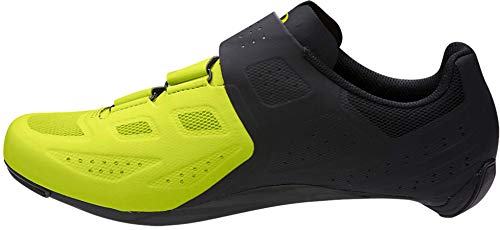 PEARL IZUMI Men's Select Road v5 Cycling Shoe, Black/Lime, 11 M US
