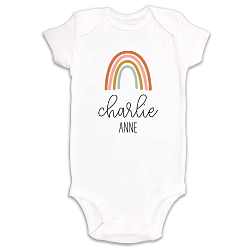 Kate & Meri Custom Rainbow Baby Onesie/Bodysuit With Name (Newborn)