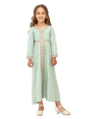 ABAO SISTER Girls Muslim Abaya Dress Islamic Dubai Modest Lace