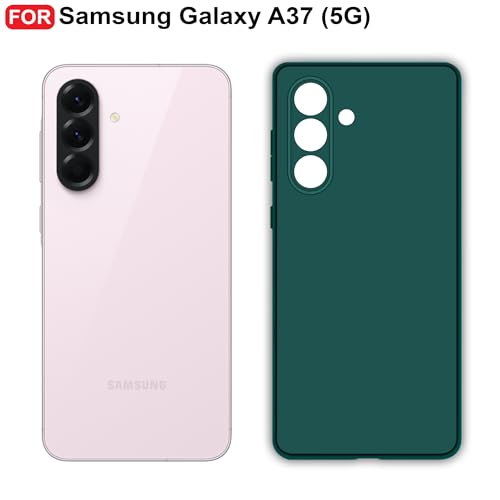 Image of CEDO Back Cover for Samsung Galaxy A37 (5G) | Camera Bump Protection & Inner Velvet Fabric Lining | Ultra Slim Matte Soft Rubberised Case Cover (Green)
