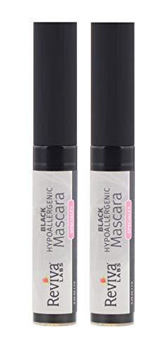 Reviva Labs Hypoallergenic Soap-Free Black Mascara, 0.25 ounce (Pack of 2)