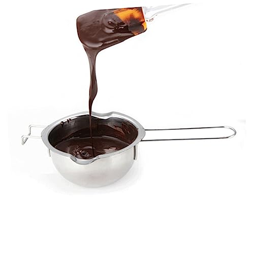 FUNOMOCYA Double-boiler Stainless Steel Chocolate Melting Pot 18/8 Material 14cm Diameter for Butter Cheese Caramel