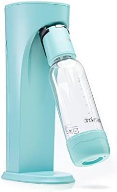DrinkMate OmniFizz Sparkling Water and Soda Maker, Carbonates Any Drink Includes 1L Re-usable BPA-Free Carbonating Bottle, Two 60L CO2 Cylinders and Patented Fizz Infuser (Arctic Blue)
