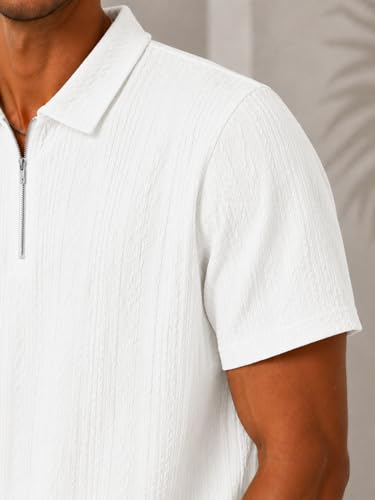 Image of TAGDO Men's Chain Jacquard Polo T Shirt | Half Sleeve | Comfortable Fit Wear | Stylish Casual Look | Breathable Feel |Modern Style | Easy Movement | Everyday Wear (Polo)