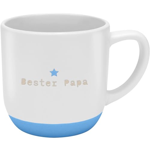 GRUSS & CO Tasse mit Garvur "Bester Papa" | Steinzeug, 40 cl, mehrfarbig | Geschenk Papa, Vatertag, Geburtstag | 48989