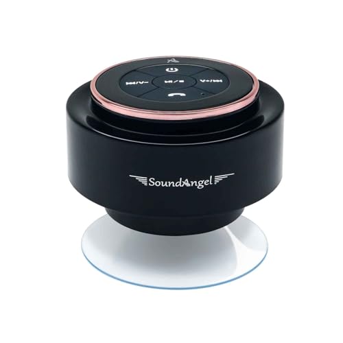 XLeader, Upgraded, Shower Speaker, Certified IPX7 Waterproof Bluetooth Speaker with Suction cup and Hook clip, Built-in Mic, Crystal Sound & Rich Bass, up to 12H Playtime, Gifts for women, Rose Gold B