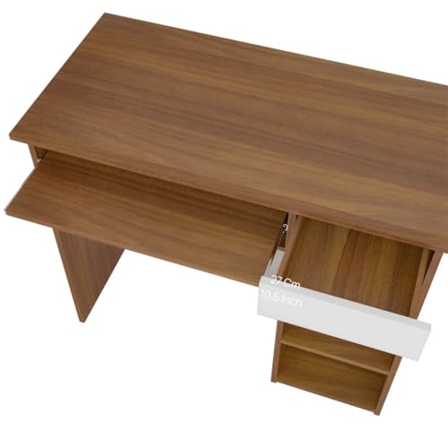 Image of Victor Engineered Wood Study Table | Multi-Purpose Study Table | Computer Table for Students | Office Table with 1 Drawers | Desk for Work from Home | 1 Year Warranty - Leon Teak