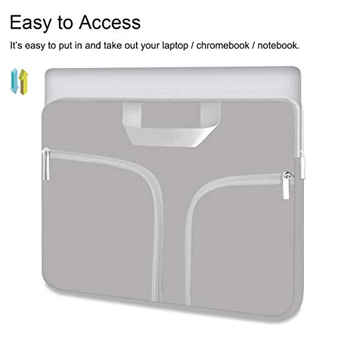 Hestech Chromebook Case,11.6-12.3 Laptop Sleeve Neoprene Computer Handbag Protective Cover For Acer R11/Spin 311/Hp Stream/Samsung/Surface X/7/6/5/4/3/Go 12.4"/13 Inch Macbook Air/Pro M1,Light Grey #TOP4