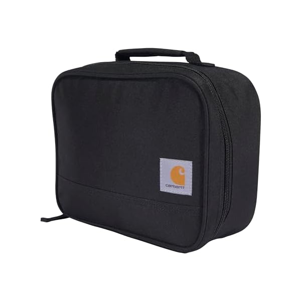 Carhartt Insulated Lunch Cooler For Men and Women, Fully Insulated Lunch Pale for Everyday Use, 4 Can (Black)
