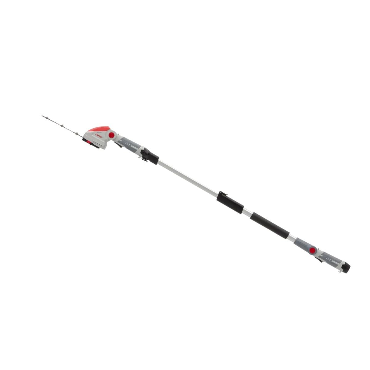 IKRA Tijeras para Hierba y arbustos telescópica a batería IGBS 1210F | Incluye batería de 12 V y cargador, mango de 7 posiciones, cuchillas «Made in Germany», gama de baterías IKRA de 12 V