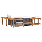 vidaXL Alrededor de SPA Marrón 250 x 250 cm Madera de Acacia Sólida, Enclosure Cuadrado para Jacuzzi, diseño Moderno, Estructura Funcional, Elegante y Resistente al Clima