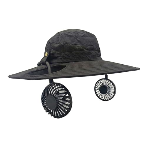 Casquette de pêche rechargeable USB C étanche avec batterie 3500 mAh et ventilation réglable