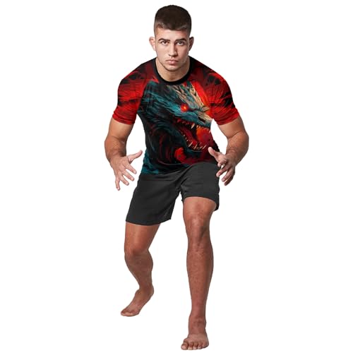 Compression Shirt Breathable Fabric, Mens Rash Guard Short Sleeve, Rash Guard Jiu Jitsu Breathable Fabric4