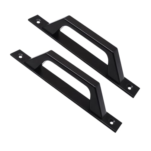 DECOMELODY 2 Piezas Manija De La Puerta y De La Ventana Pomo De La Puerta Manijas Negras Del Gabinete Interior Aluminio Moderno Mangos Práctico Asa De Agarre Cobertizo Tirador De Barra Negro