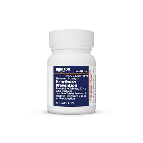 Amazon Basic Care Maximum Strength Famotidine 20mg Tablets, Acid Reducer, Heartburn Prevention and Relief, Acid Reflux, 90 Count - image 7