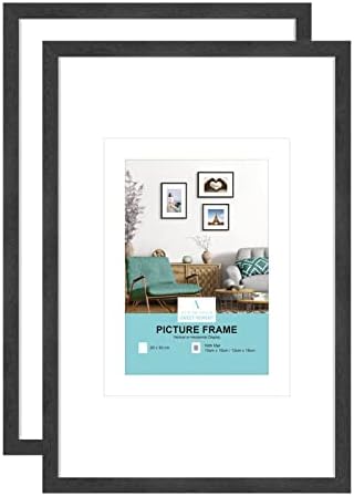 A3 Certificate Picture Frame,2 Pack Black Aluminium Photo Frame with plexiglass for Wall Mount Display,29.7x42 cm,Set of 2