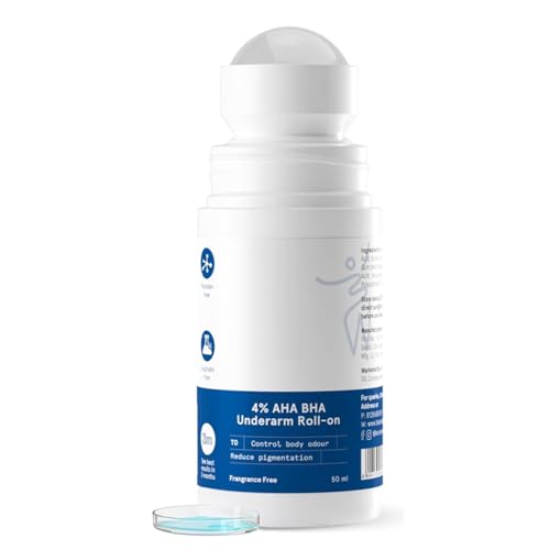 Generic 4% Aha Bha Underarm Roll On 50ml | 2% Lactic Acid, 1% Salicylic Acid | Controls Odour & Reduces Pigmentation | 0% Alcohol & 0% Aluminium | Fragrance Free