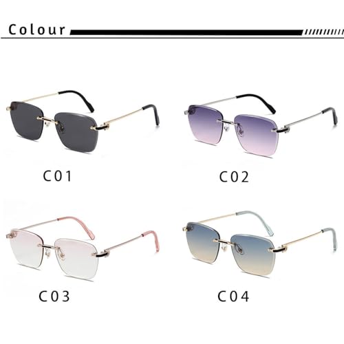 Metal Frameless Glasses Trimmed Full Frame Men's and Women's Uv4004