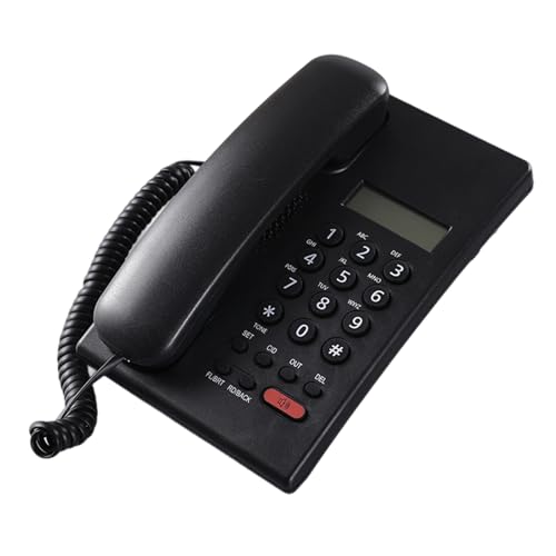 jebyltd Teléfono Fijo con Cable De Escritorio Botón para Personas Mayores Pantalla Llamada Fijo Hotel para Uso Doméstico