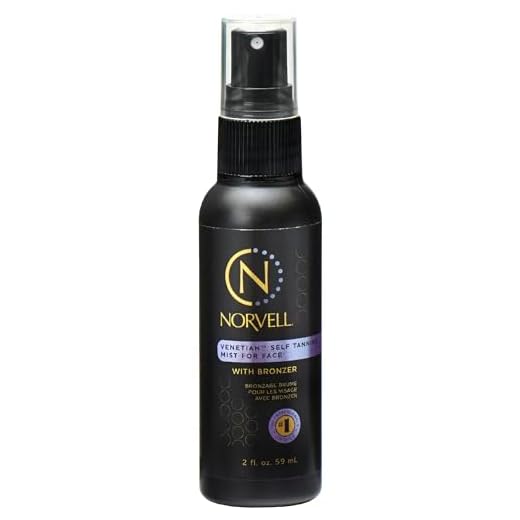 Norvell Venetian Sunless Self Tanning Mist for Face - Non Comedogenic Facial Bronzing Tanner Spray for Natural Sun-Kissed Glow, 2 fl.oz.