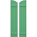 Ekena Millwork ARW101BE311X32LPH Americraft Three 2 Exterior Real Wood Joined Board-n-Batten Shutters w/Elliptical Top (Per Pair), 10 1/2"W x 32"H, Lily Pads