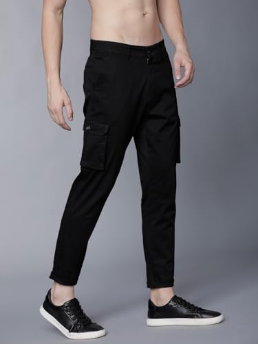 Image of Highlander Men's Slim Fit Cargo Trousers| Stylish & Comfortable for Casual, Travel & Active Wear | Trouser for Men | Men Trousers