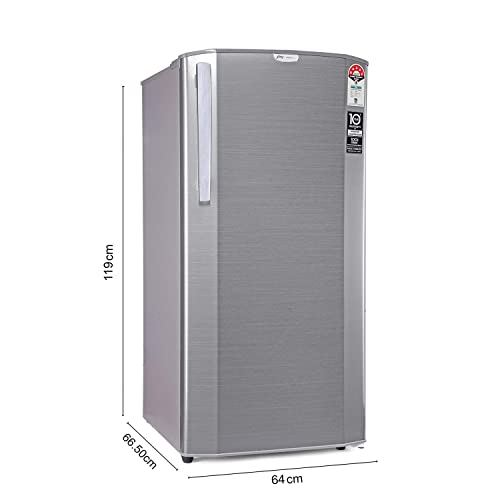 Image of Godrej 192 L 5 Star Inverter Direct-Cool Single Door Refrigerator with Turbo Cooling Technology (RD EDGENEO 207E 53 THI JT ST, Jet Steel, 2022 Model), Free 1 Year Extended warranty