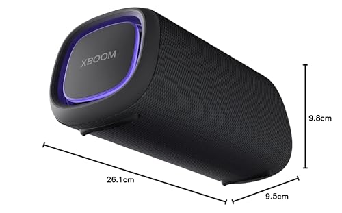 LG XBOOM Go XG7 - Enceinte Bluetooth étanche à l’Eau et à la poussière - Jusqu’à 24h d’autonomie - Bluetooth 5.1 - Puissance 40W - Basses rugissantes, Noir