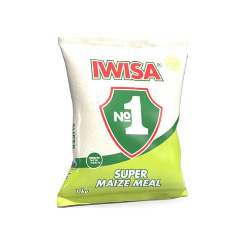 Iwisa Maize Meal 1kg| South African Pap | Fine White Cornmeal | Staple Food | 2.2lb | Plastic Bag
