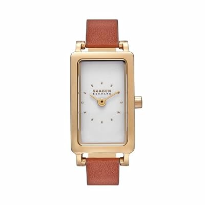 Skagen Orologio Hagen per donna, movimento al quarzo a due lancette con cinturino in acciaio inossidabile o in pelle, 30 mm, Marrone moka