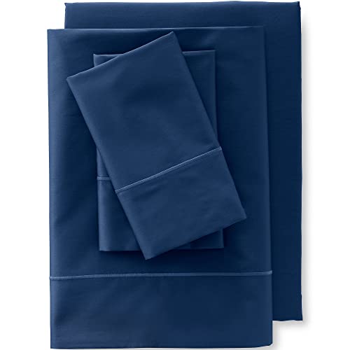 Lands' End 400 NI Sheet Set Deep Sea Navy Queen