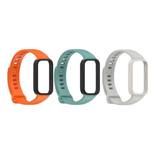 [LICHIFIT] Xiaomi Smart Band 9 Active/Redmi Smart Band 3�p�o���h �Ή� �ւ��x���g ��̌^ �V���R�� �y�� �X�|�[�c�o���h �A�N�Z�T���[ (�I�����W+�O���[��+�x�[�W��)