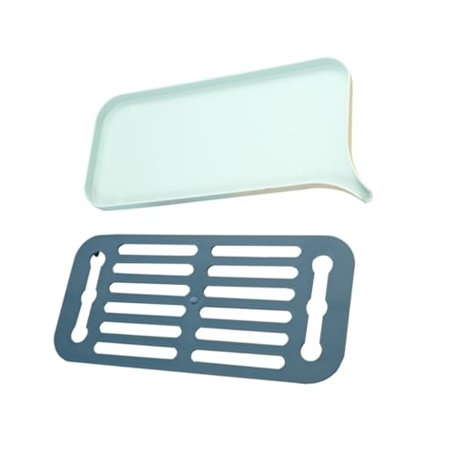 MAGICLULU Escurridor Doméstico de Plástico Verde Nórdico, Bandeja Escurridora Multiusos para Tazas y Utensilios, Rejilla de Drenaje Compacta para Cocina, Fácil Limpieza y Ahorro de Espacio