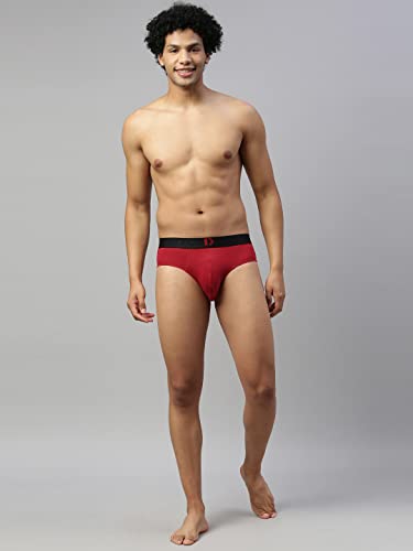Image of Dixcy Scott Men's 100% Cotton Fabric with Anti Microbial Finish Solid Brief - Husstle Breif- Assorted - Print & Color May be Vary (Pack of 4)