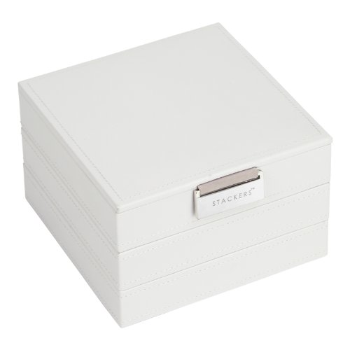 Stackers Set of 3 White Charm with Grey Velvet