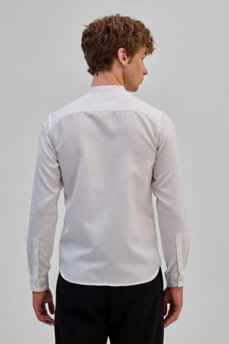 Image of SNITCH White Mandarin Slim Fit Shirt
