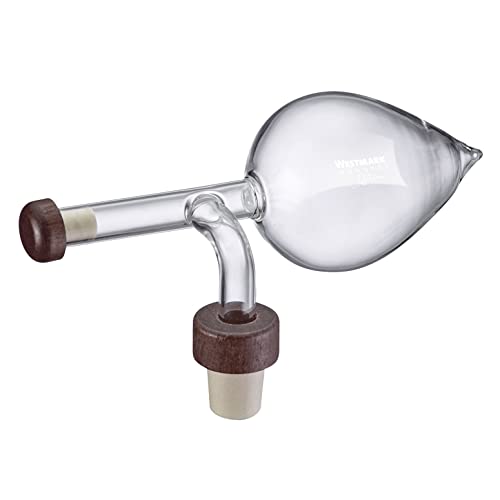 Westmark 99093380 - Porzionatore dosatore da 150 ml, misura e decantazione allo stesso tempo, in vetro/plastica/legno, Gourmet, colore: Trasparente/Marrone