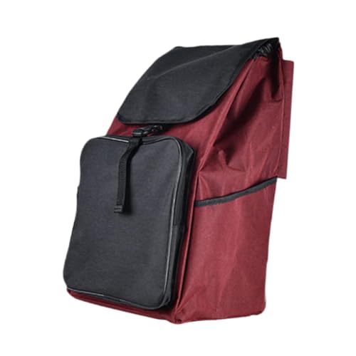 Borsa per Carrello Pieghevole 51x33x22cm in Tessuto Oxford rosso nero
