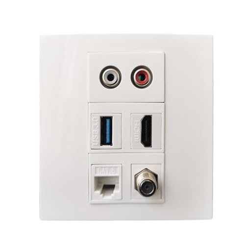 HDMI 2.0 Pass-through prise audio femelle intégrée sur panneau mural TV coaxial numérique blanc